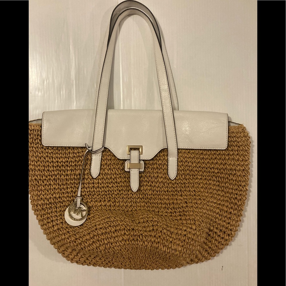 Michael Kors straw Naomi bag
